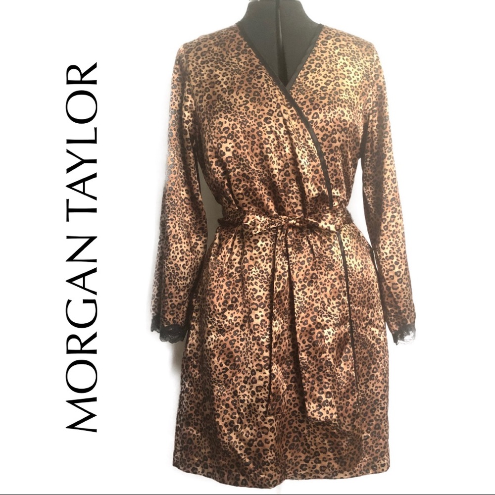 Morgan Taylor | Cheetah Print Robe Black Lace| S/M